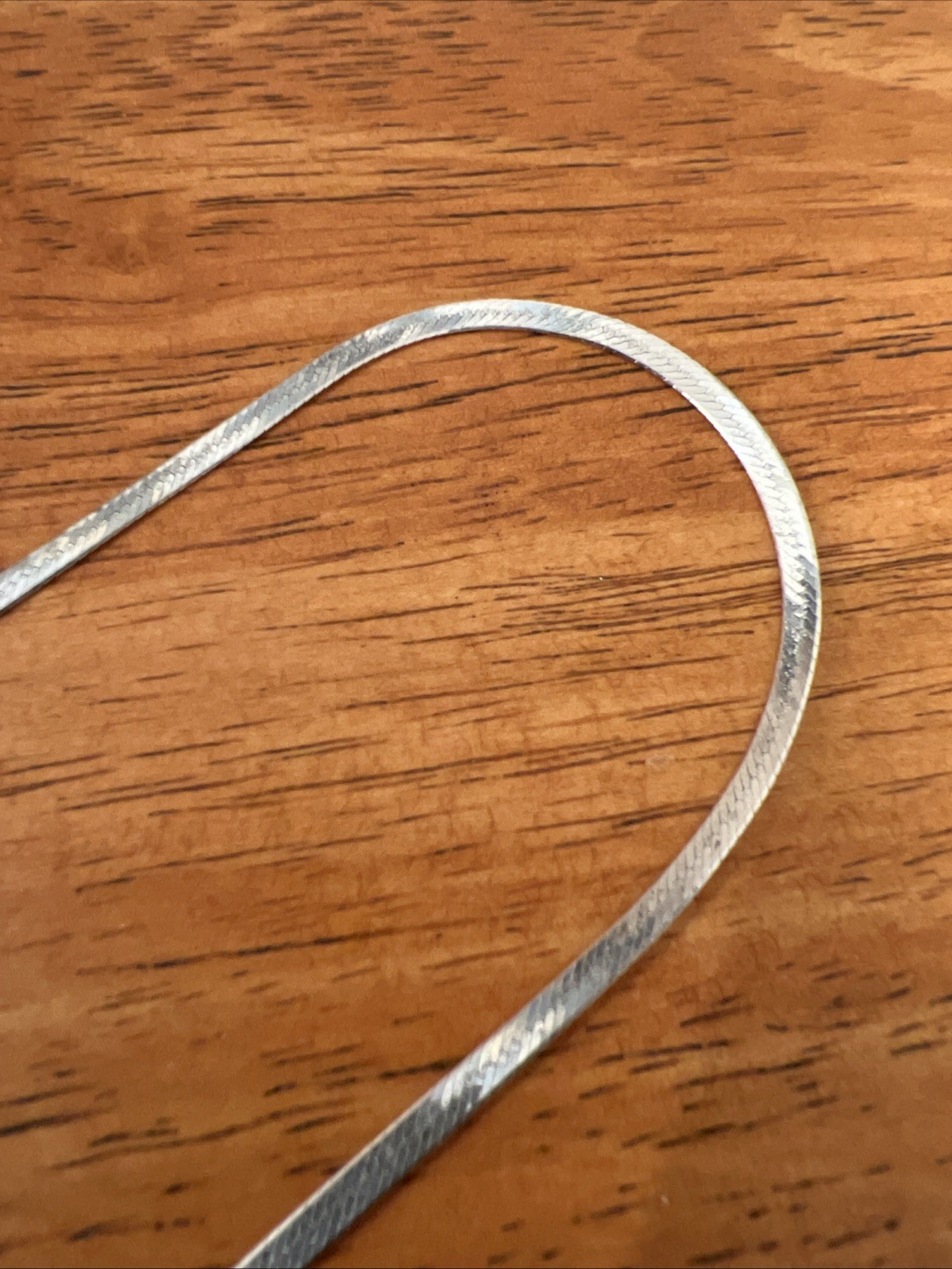 30in 3mm 925 Sterling Silver Flat Herringbone Necklace High Shine Italy 8 Grams