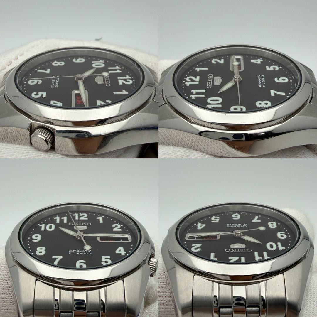 SEIKO 5 7S26-01V0 Automatic, 21 jewels, open case back, black dial