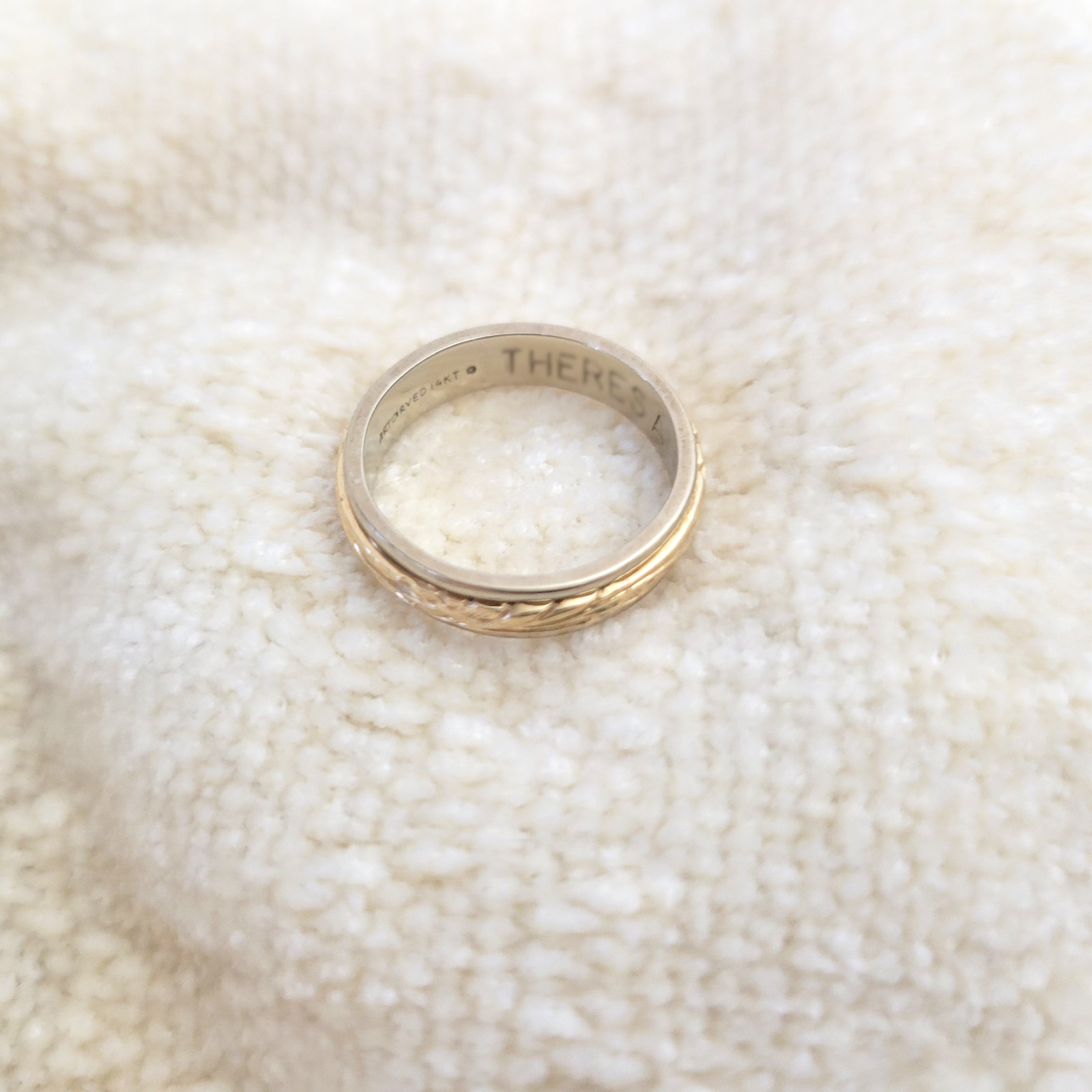 Vintage ArtCarved 14k Iconic 2-Tone Gold Floral Eternity Wedding Band 4.4g