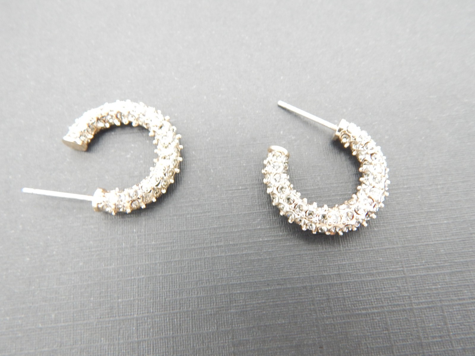 12K Gold Plated Crystal Paved Hoop Earrings