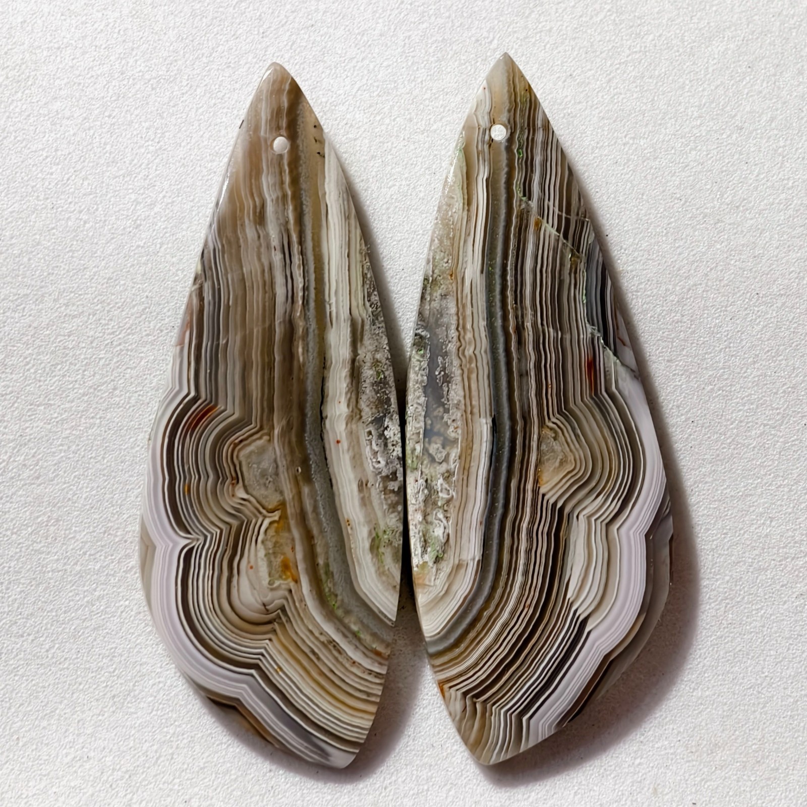 45 Cts Natural Crazy Lace Drilled Match Pair Cabochon Gemstone 48.8×18.1 MM