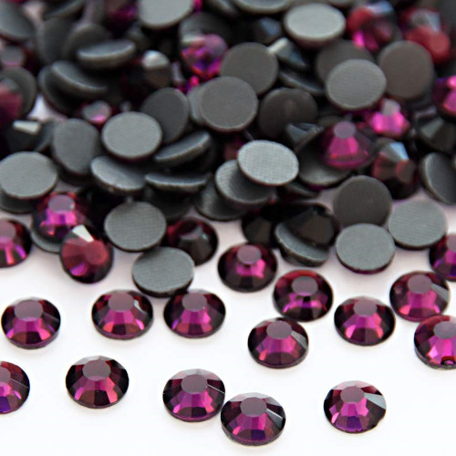 Hot-Fix Rhinestone 1440pcs Flatback Iron-On Beads Charming Amethyst ss10 3mm