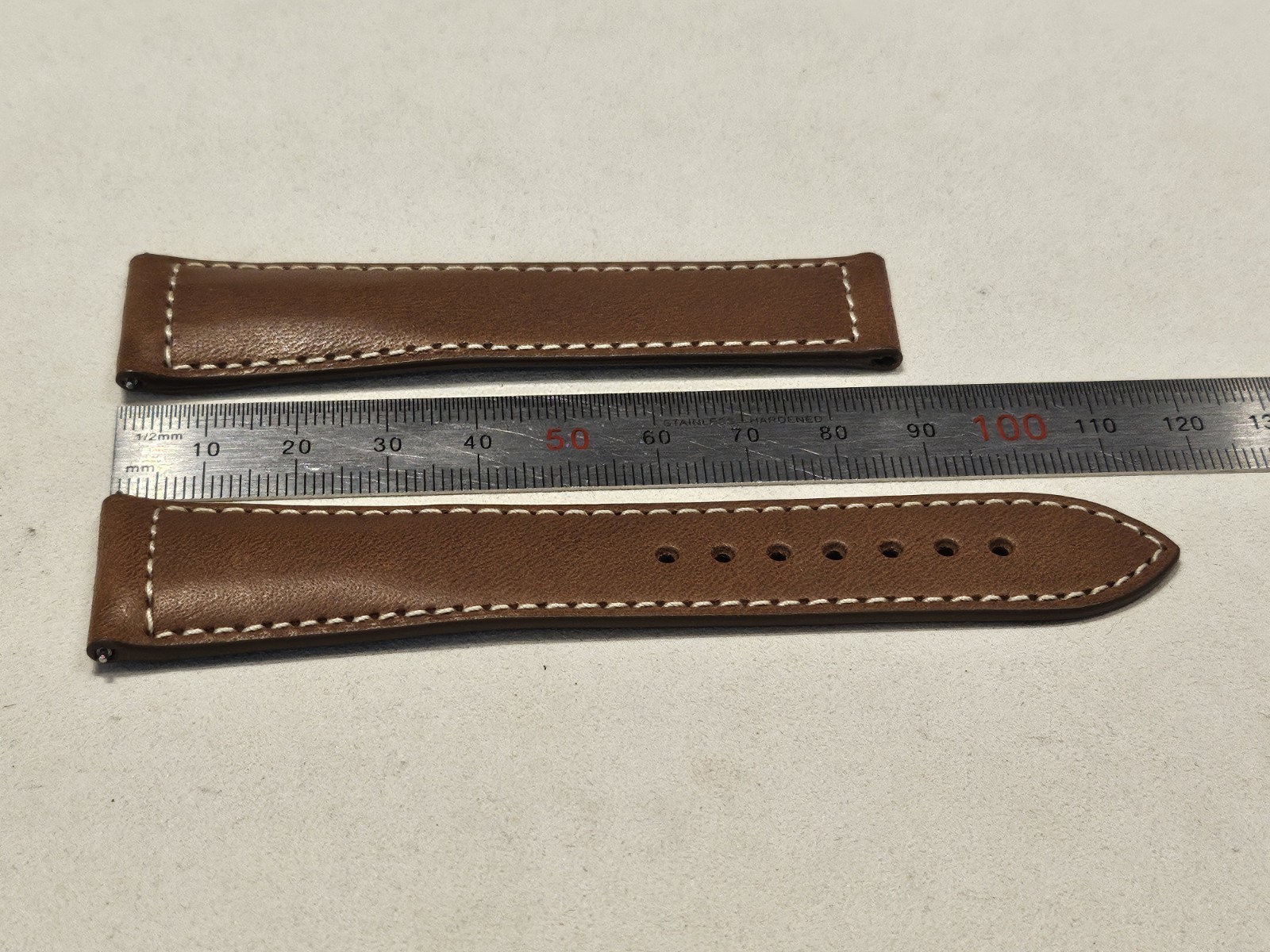 Genuine Longines Spirit Zulu Time Beige Leather Strap 22/18 OEM L682165904 NEW