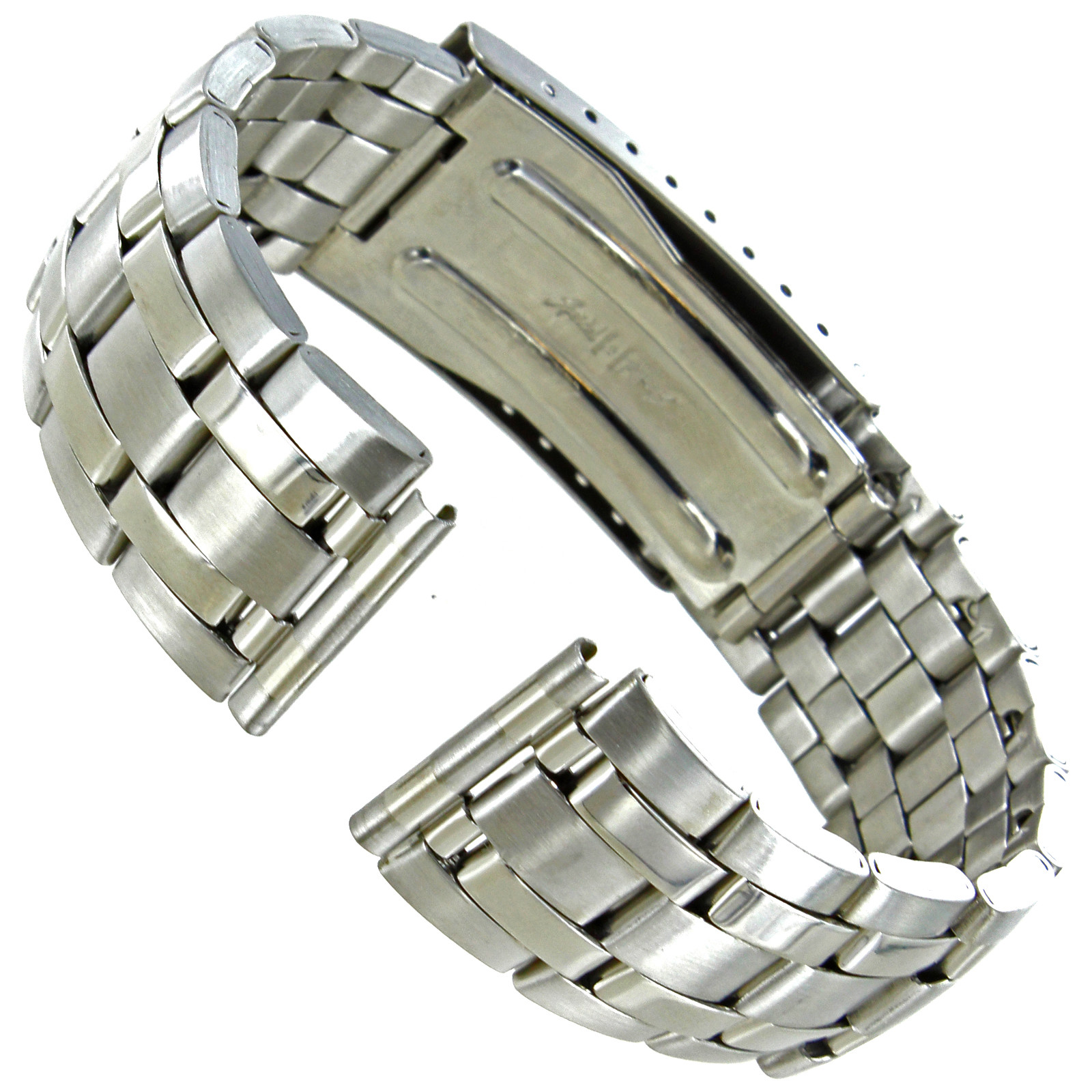 20mm Hirsch Stainless Steel Security Clasp Straight Ends Mens Watch Band 5712