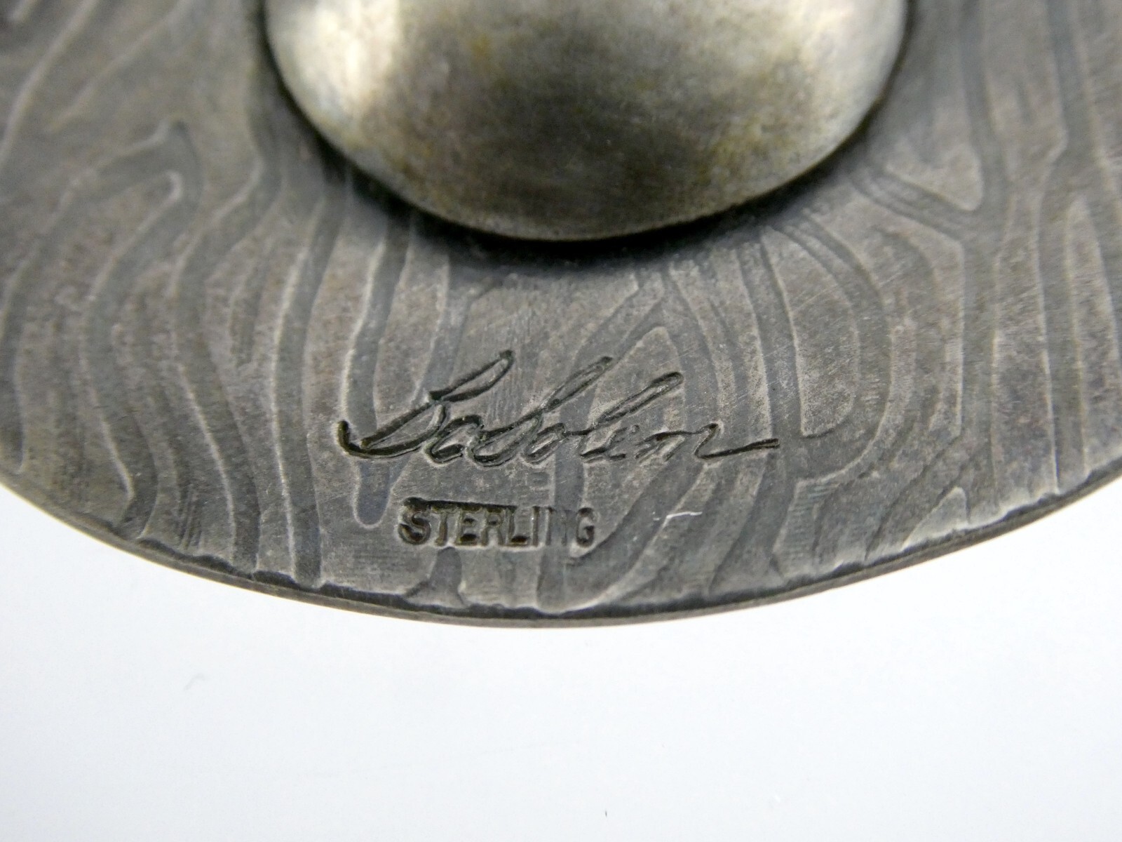 BoSolim Artisan Signed Sterling Silver Textured Shape Pendant 17.1g 1 5/8 Inches