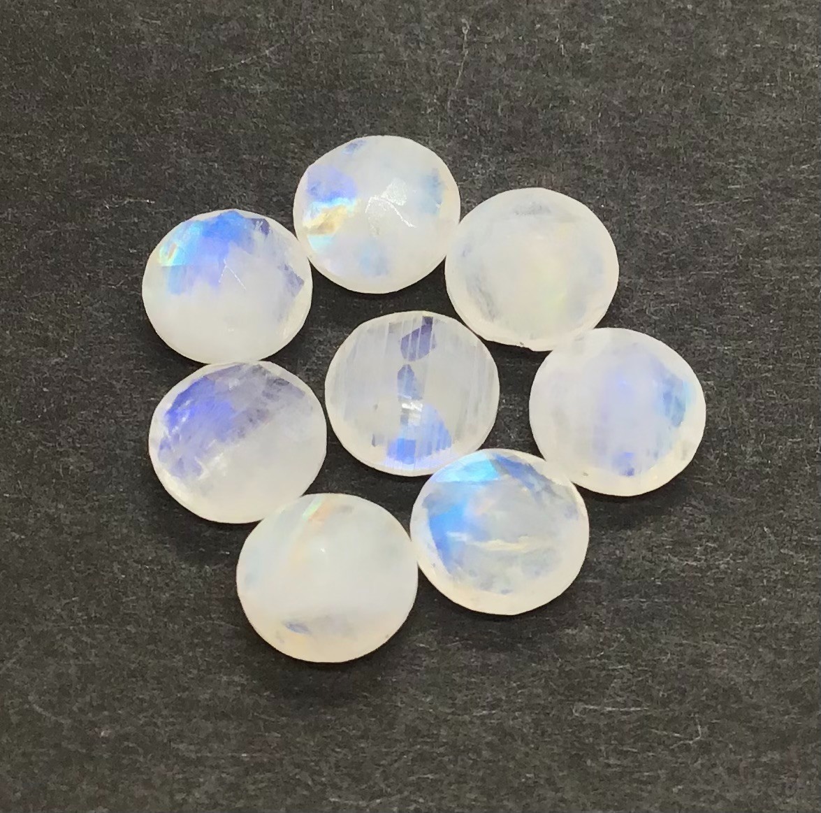 AAA Natural Rainbow Moonstone Round Cut Loose Gemstone For Making All Jewelry