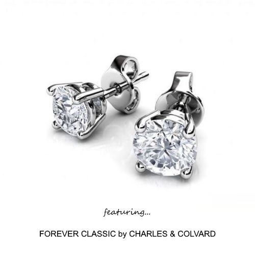 1.60 Carat Moissanite Forever Classic Stud Earrings 14K Gold (Charles&Colvard)