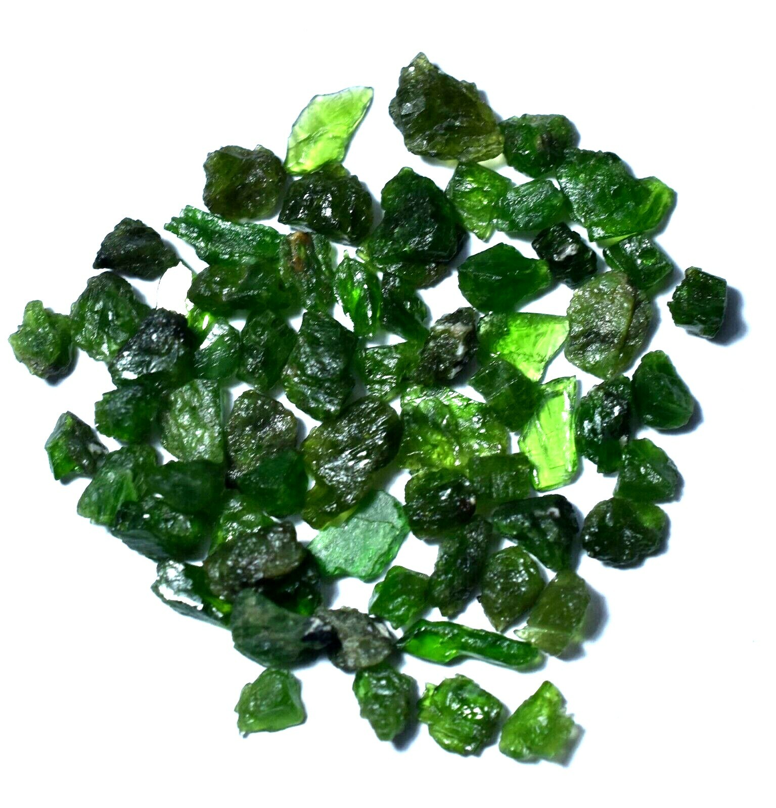 60.5 Ct Natural Green Tsavorite Garnet 68 Pcs Most Collectible Tanzania Rough