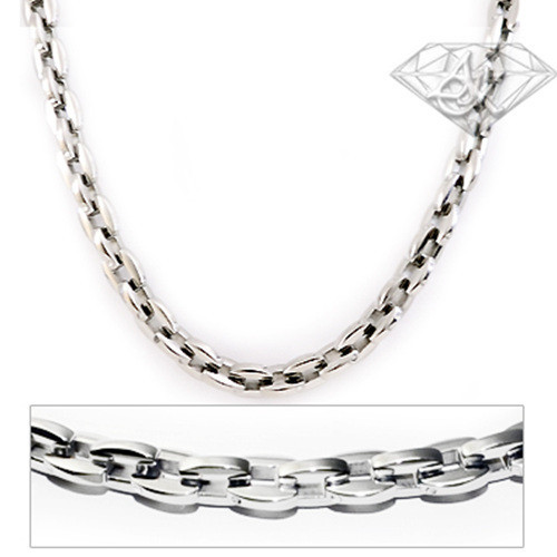 Accents Kingdom 5MM Men’s Titanium Oval Link Chain Necklace