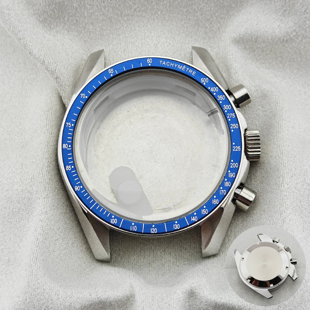 39.7mm VK63 Watch Case Metal Waterproof Moon Back Fit for 20mm Strap