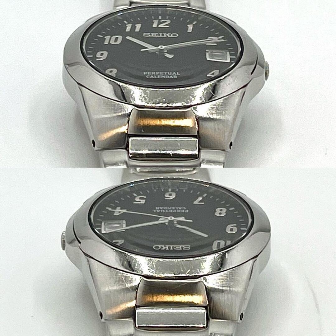 SEIKO Authentic Perpetual Calendar Quartz Black Dial Stainless Steel Watch 8F32