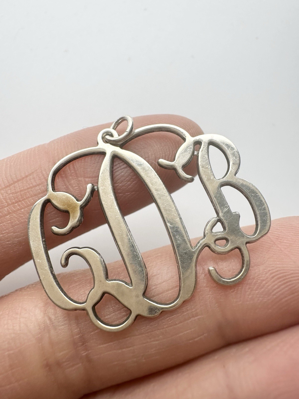 Personalized Sterling Silver 3 Initials Monogram Pendant
