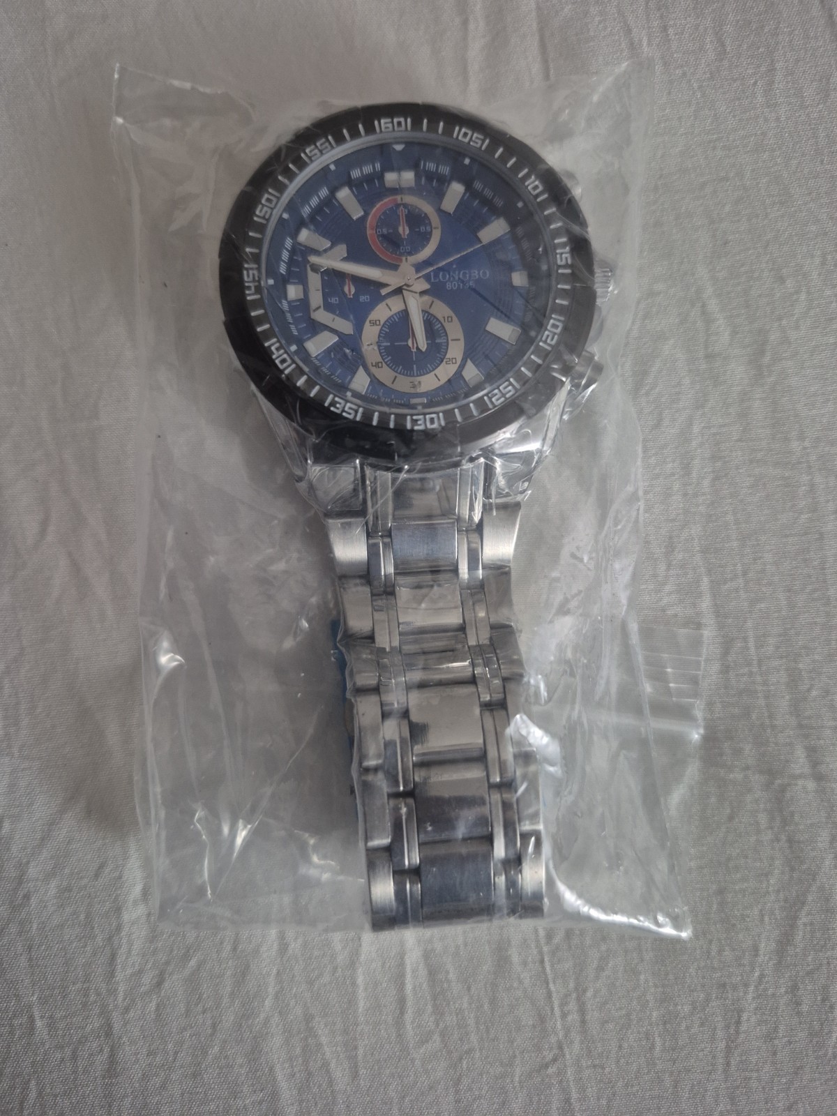 LONGBO Blue Business Casual Stainless Steel Decorative Sub dials Big Blue Watch