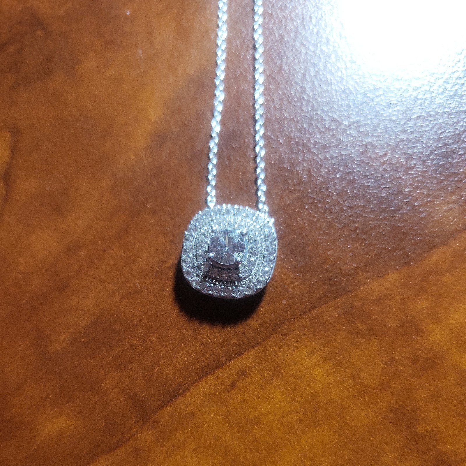 KAYS 925 STERLING SILVER WHITE SAPPHIRE & DIAMOND HALO PENDANT & Earings
