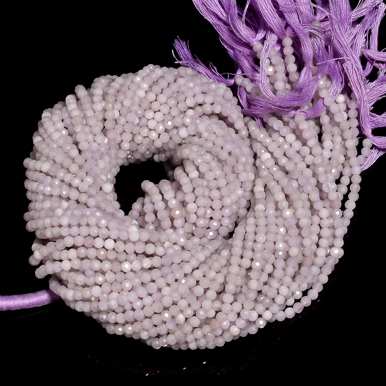 Natural Lavender Quartz Gemstone Rondelle Faceted Beads 3X3 mm Strand 13″ EB-283