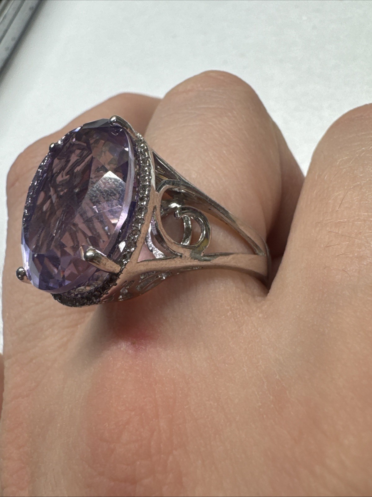 NWT Retired JTV 7.83ct Orchid Amethyst Sterling Silver Ring SZ 10.75 Stunning