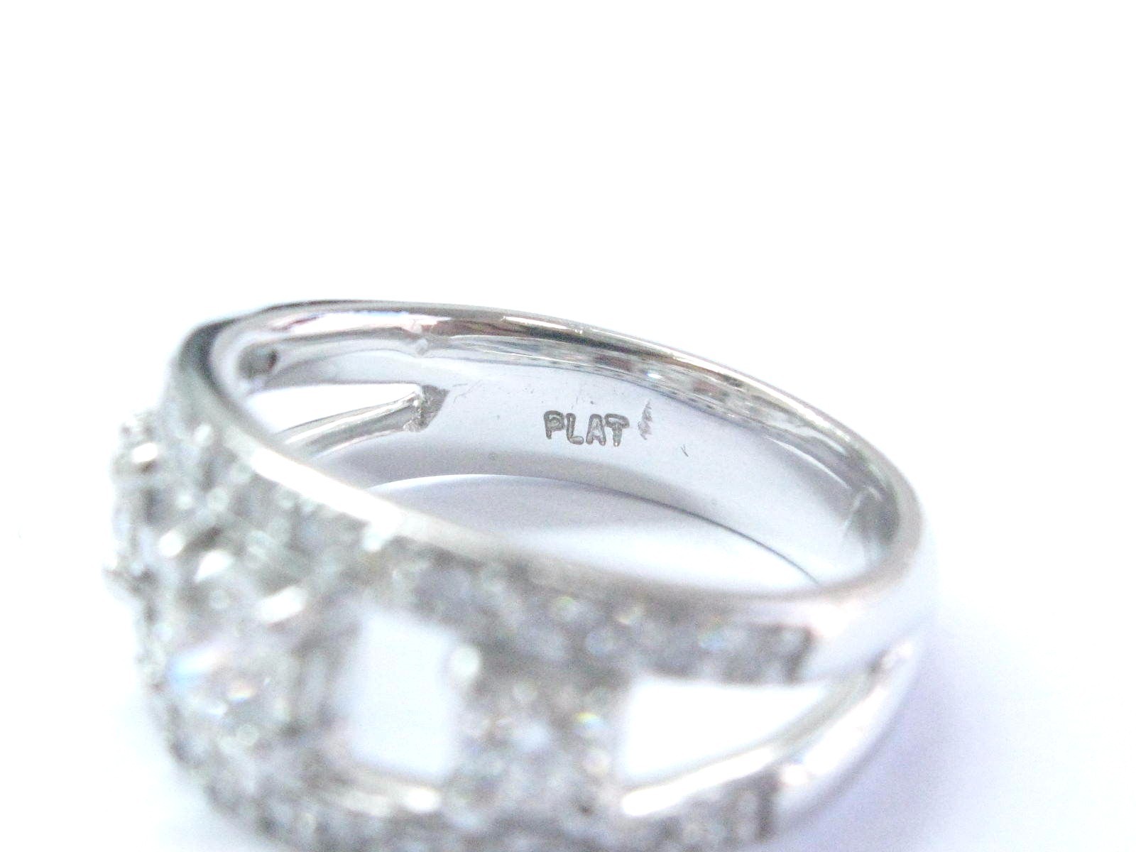 Platinum Round Diamond Three Stone WIDE Band Ring 9.7mm 1.19Ct SIZEABLE