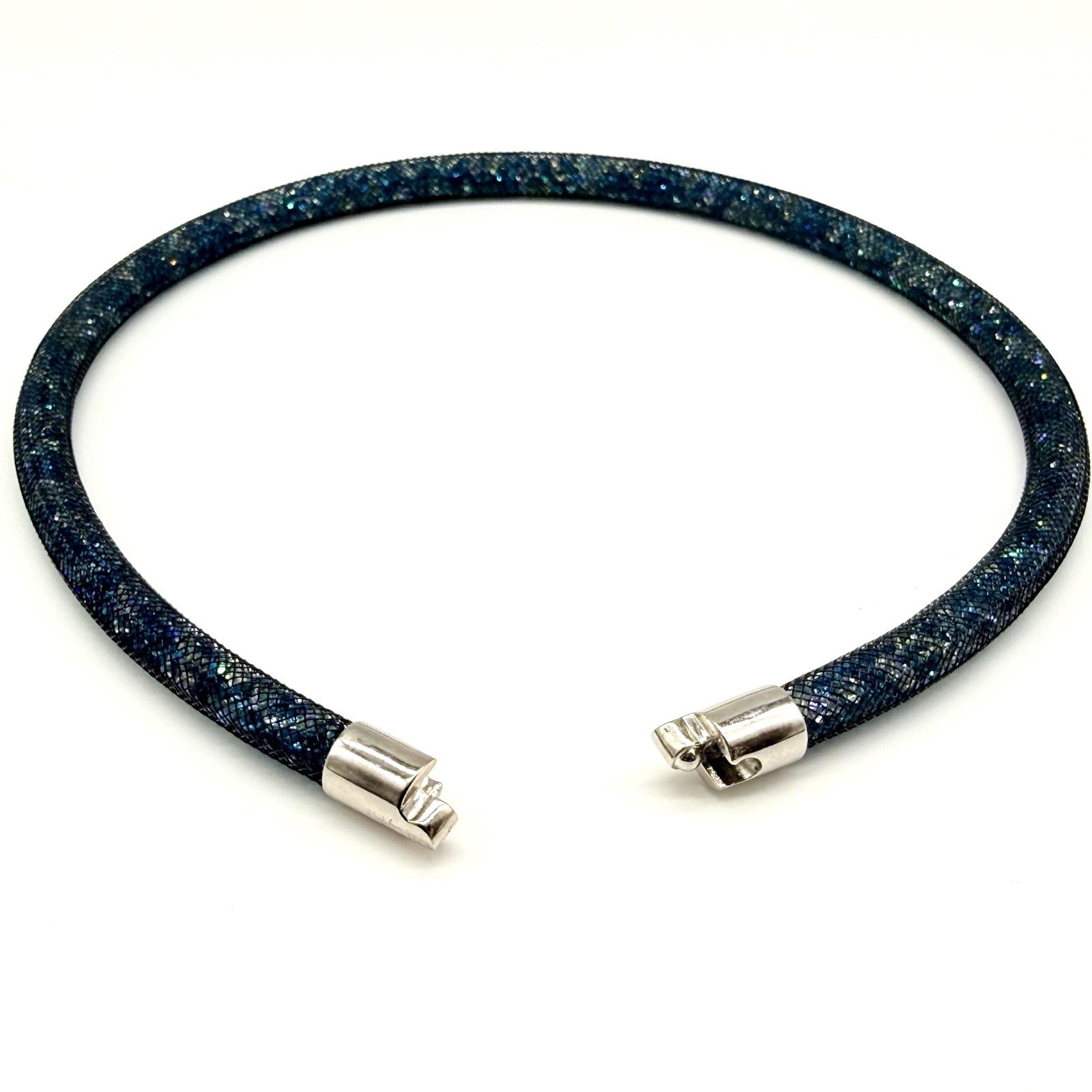 SWAROVSKI STARDUST Mesh Crystal Necklace Black Multicolour Crystal Filled Choker