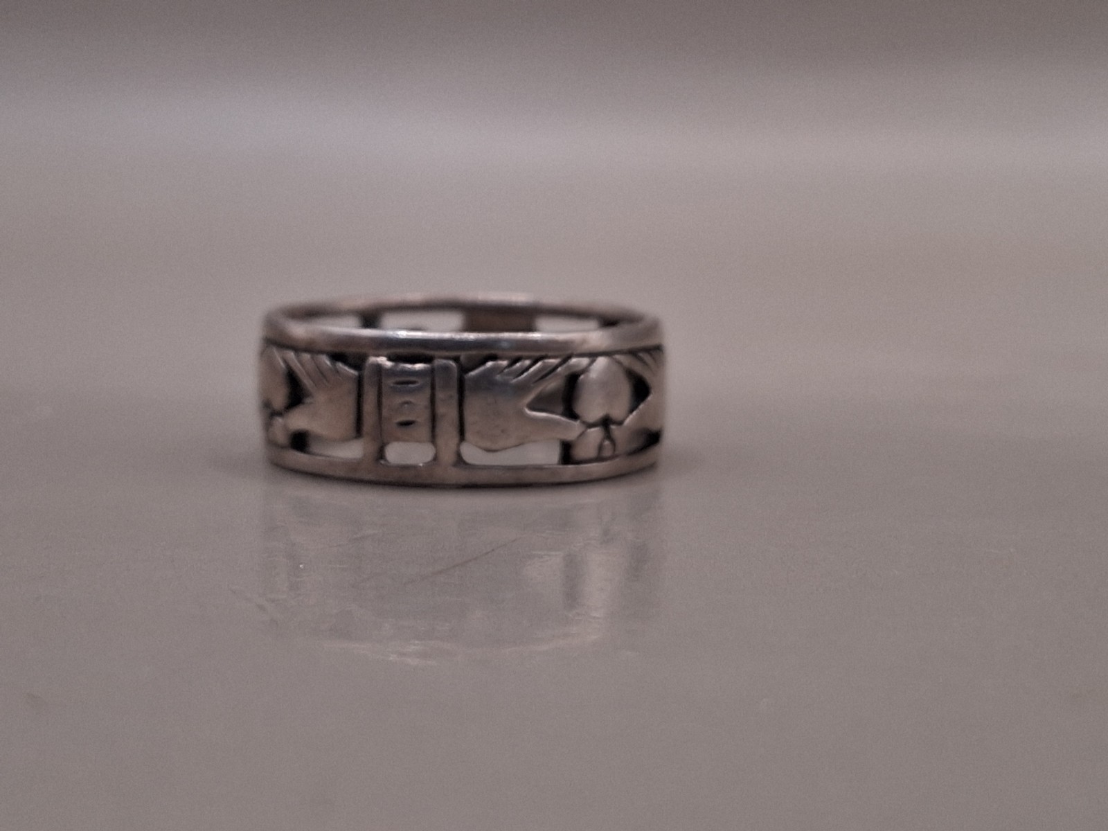 Peter Stone Claddagh Ring Sterling Silver Size 5.5