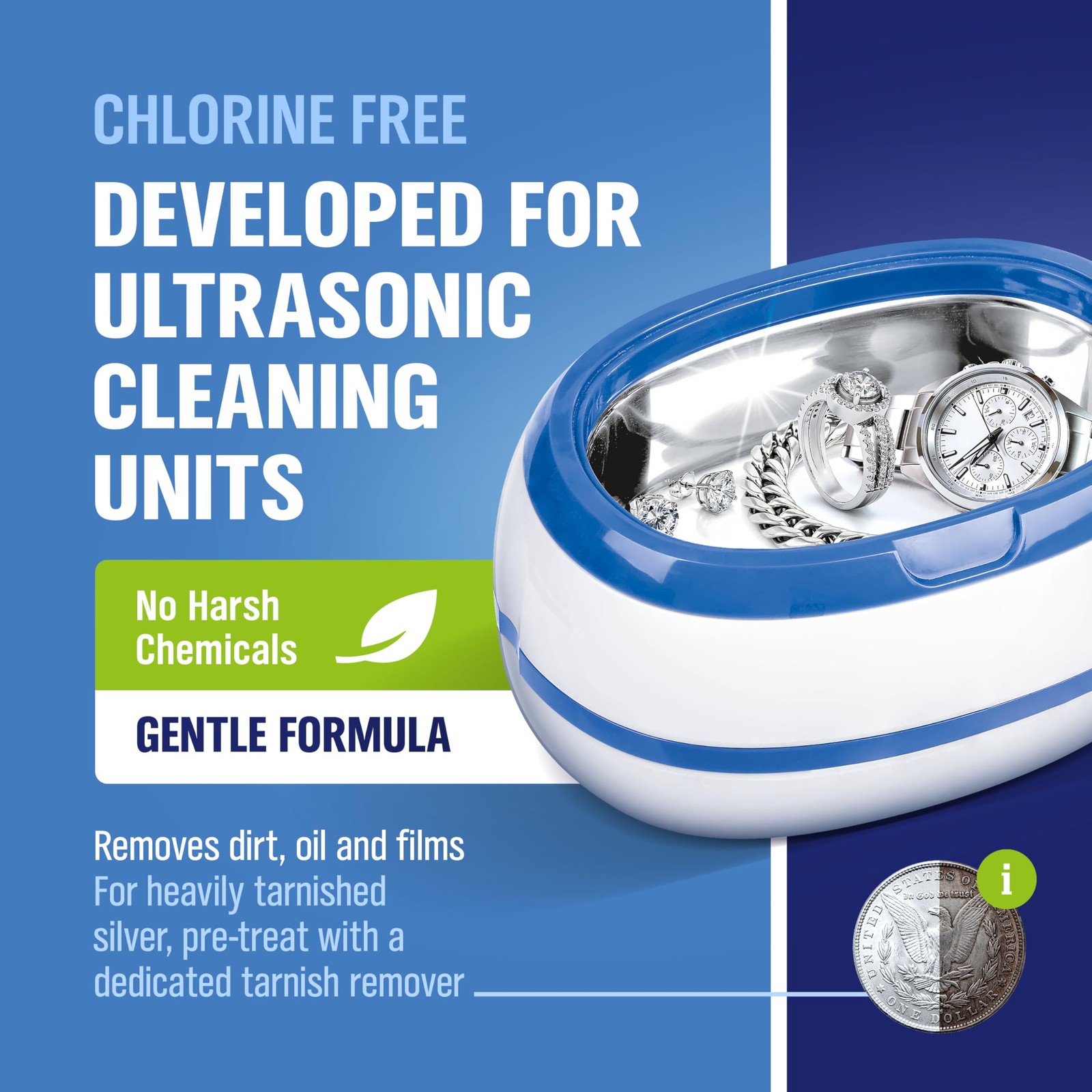 WoldoClean Ultrasonic Jewelry Cleaner Solution Liquid Concentrate 8 Gal