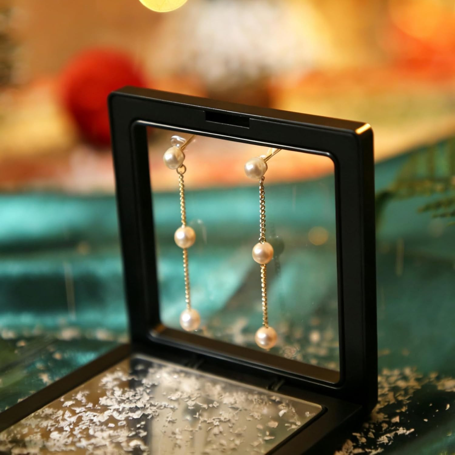 Dainty Pearl Dangle Earrings for Women – Trendy 14K Gold Plated Pearl Hypoallerg