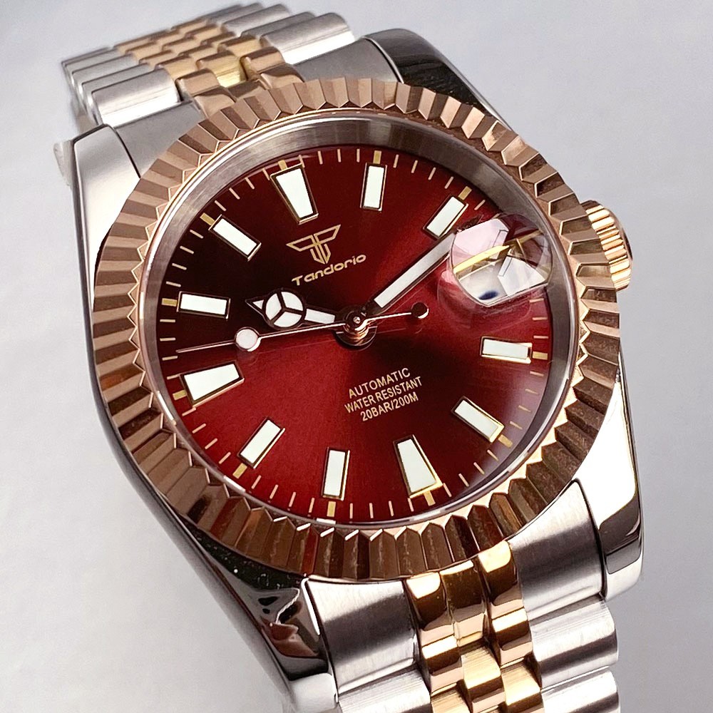 Tandorio 39mm Two-tone Sapphire 20ATM Luminous Automatic Japan NH35 Men Watch