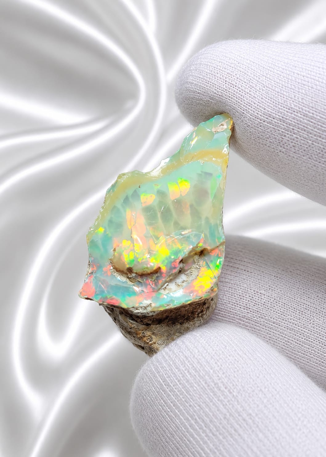 Natural White Opal Rough 15.70 CTS, Ethiopian Welo Opal Raw Gemstone For Jewelry