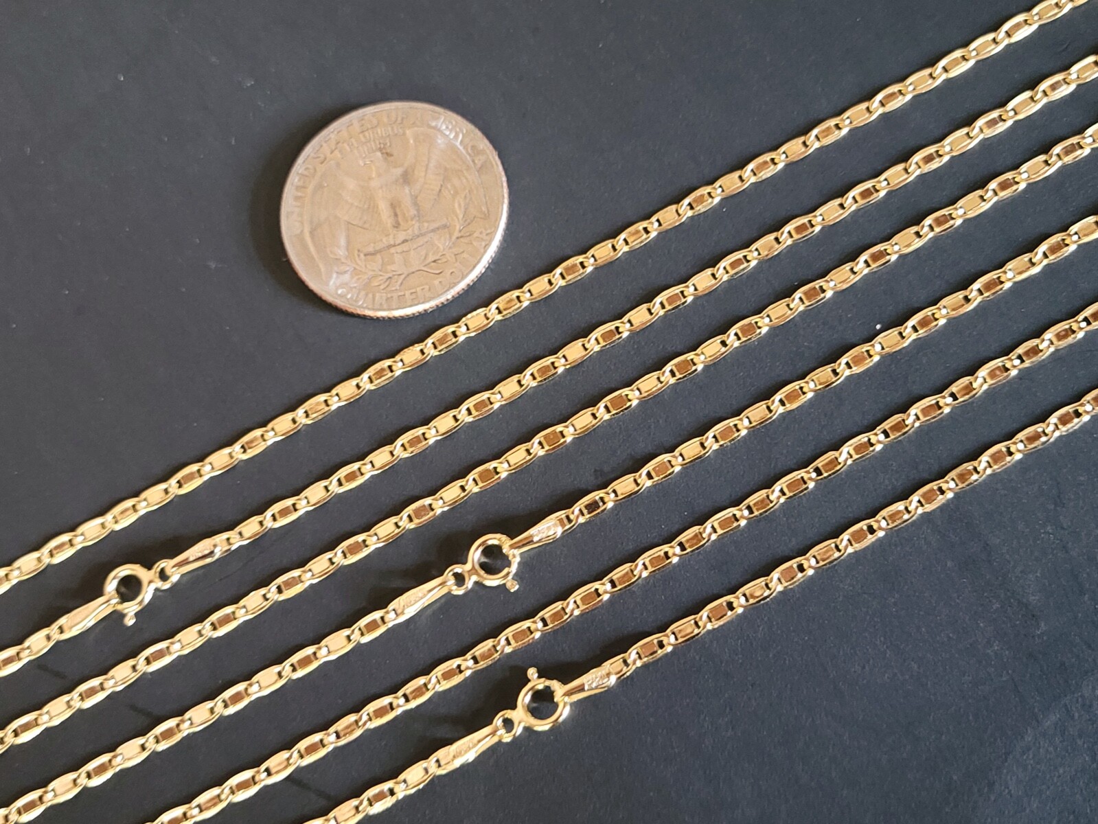14K Solid Yellow Gold 2.3 mm Valentino Chain Necklace 18″, 20″, 22″.