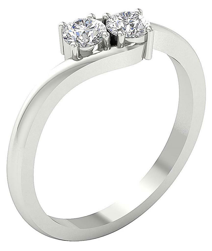 Forever Us 2 Stone Annicersary Ring I1 G 0.55Carat Genuine Diamond 14K Rose Gold