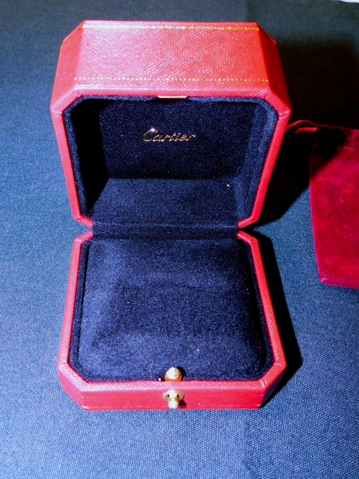 Genuine Cartier Love Ring Box W/ Velvet Drawstring Bag No Outer Box +FREE SHIP!