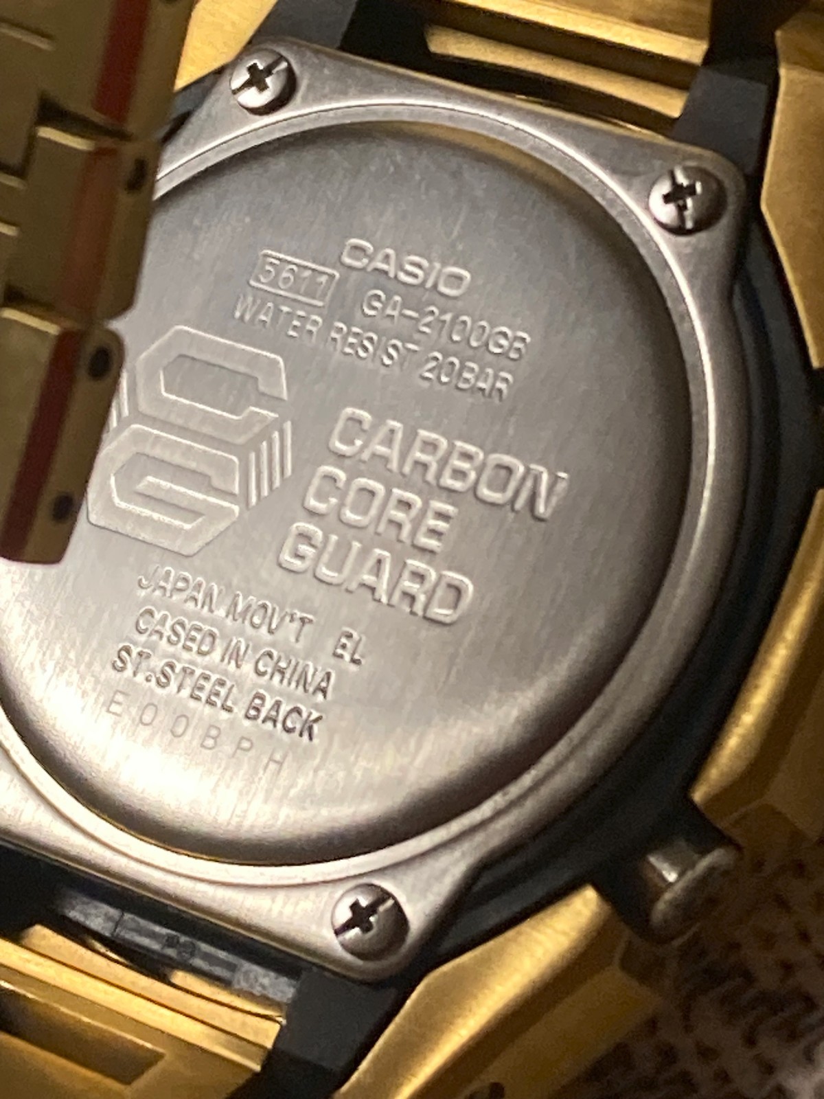Casio G-Shock Gold Color GA-2100 GB Yellow Gold