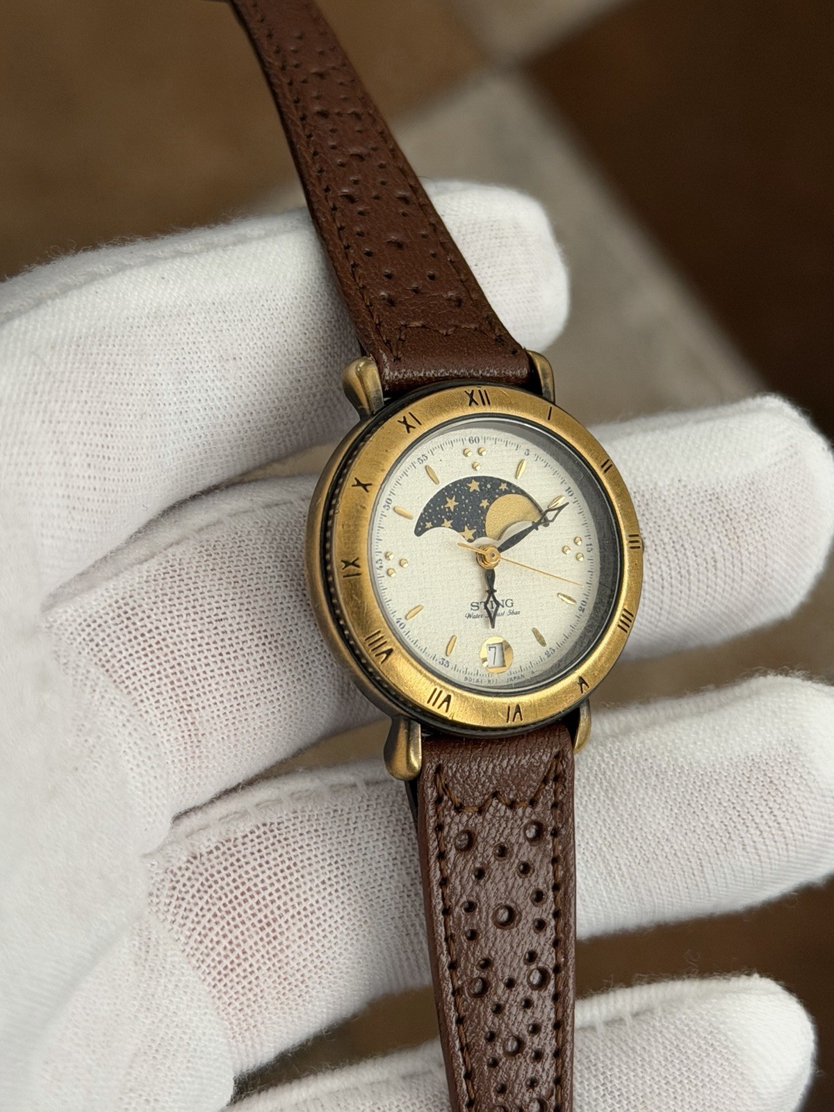 Rare Vintage Casio Sting STN-171 Moon Phase Ladies Classic Dress Watch JDM 1980s