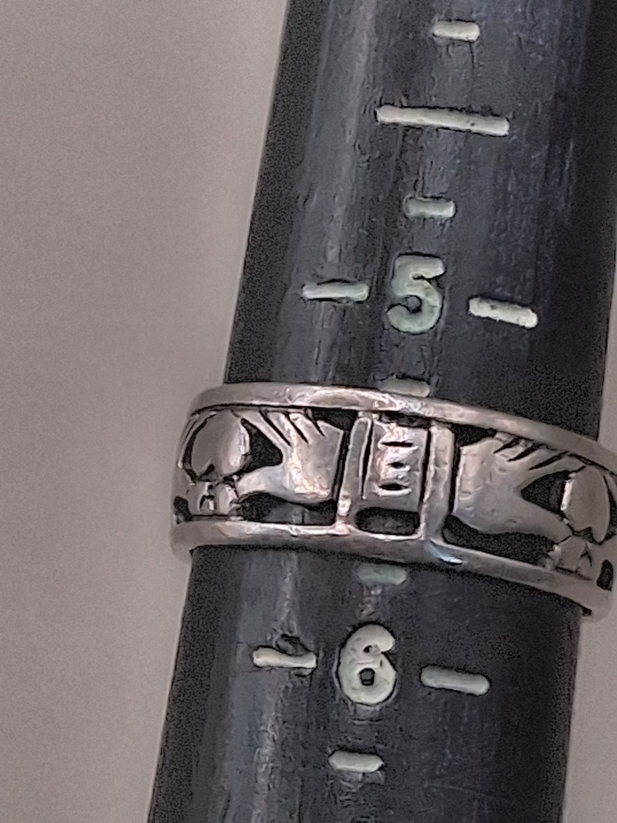 Peter Stone Claddagh Ring Sterling Silver Size 5.5