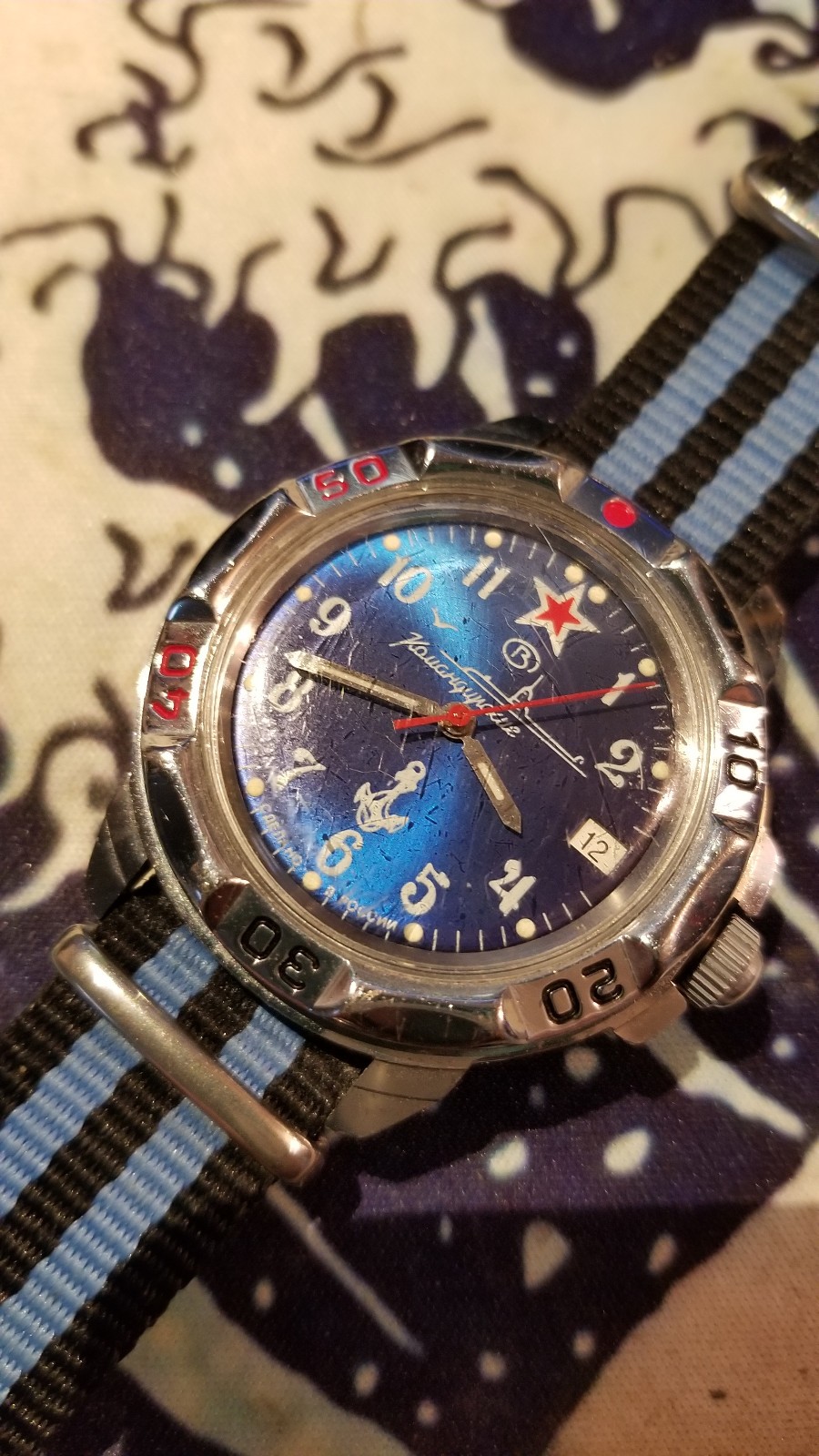 VOSTOK KOMANDIRSKIE 2414 816289 RUSSIAN Mechanical Military Watch VGC NATO Strap