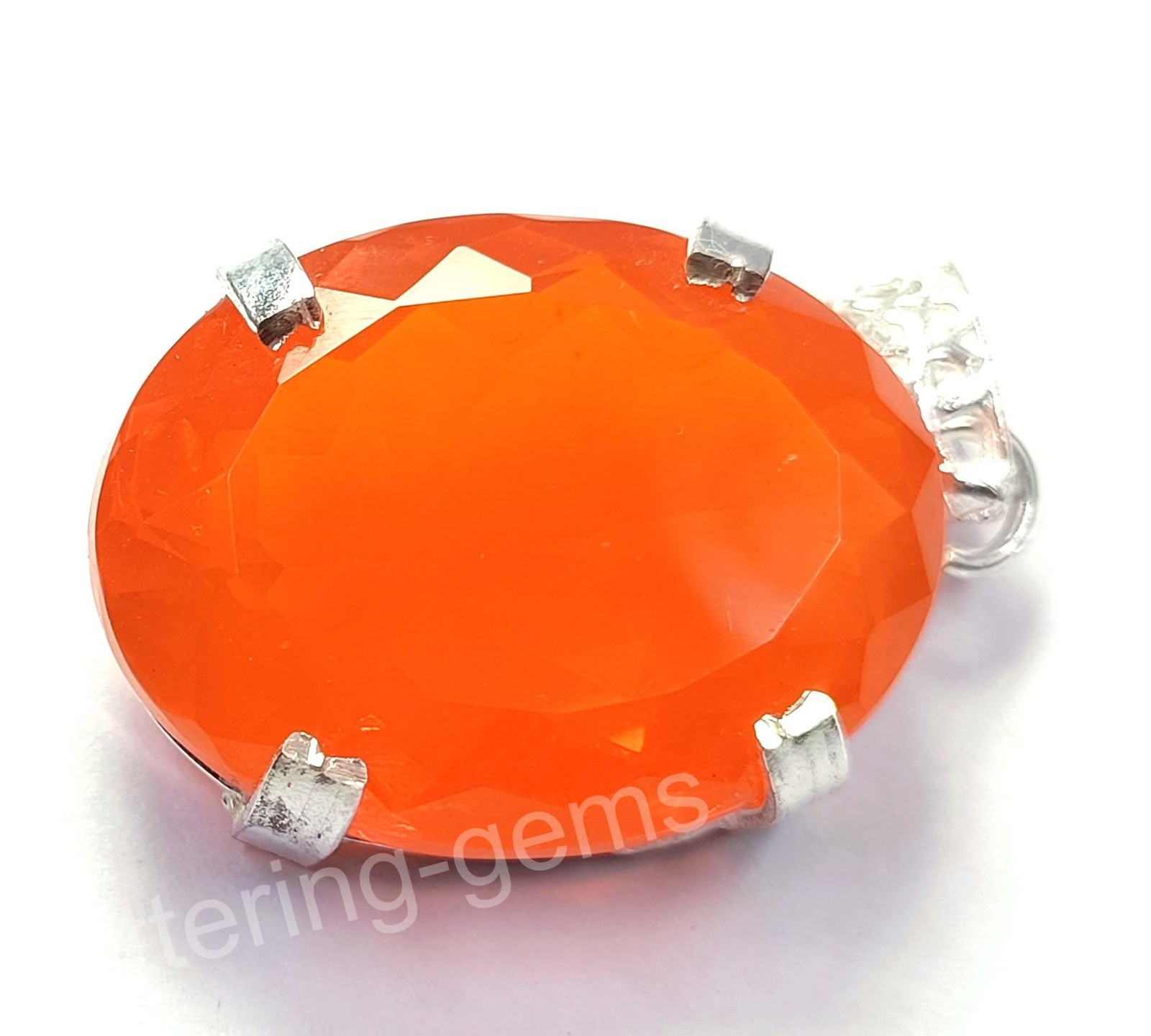 78.30 Ct Natural Orange Sapphire Oval Cut 925 Silver Pendant Certified Gem 5DOS