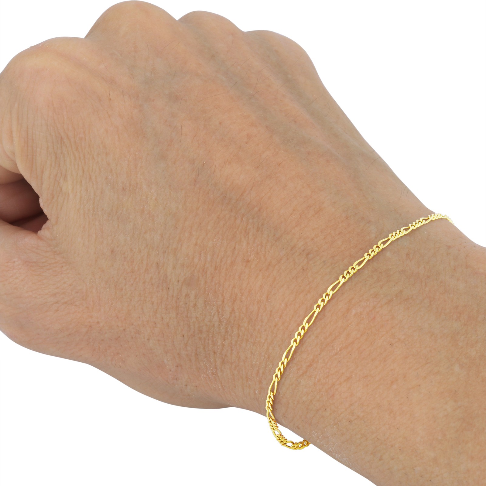 14K Yellow Gold 2mm-7.5mm Figaro Link Chain Necklace Bracelet Men Women 7″- 30″