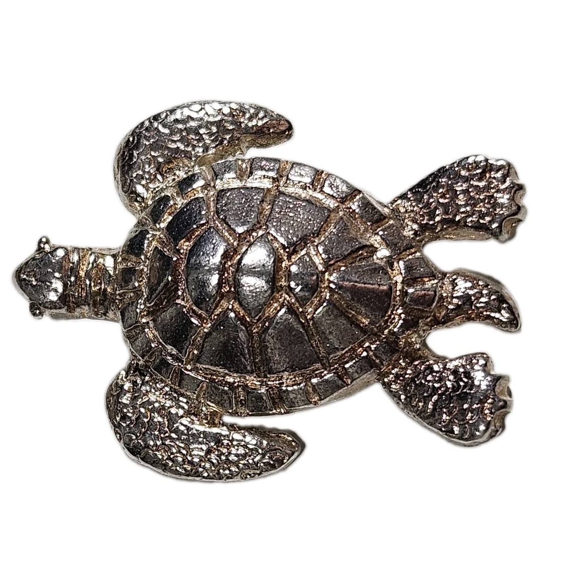 Vintage Sterling Silver Sea Turtle Slide Pendant Nautical Marine Life Hawaii