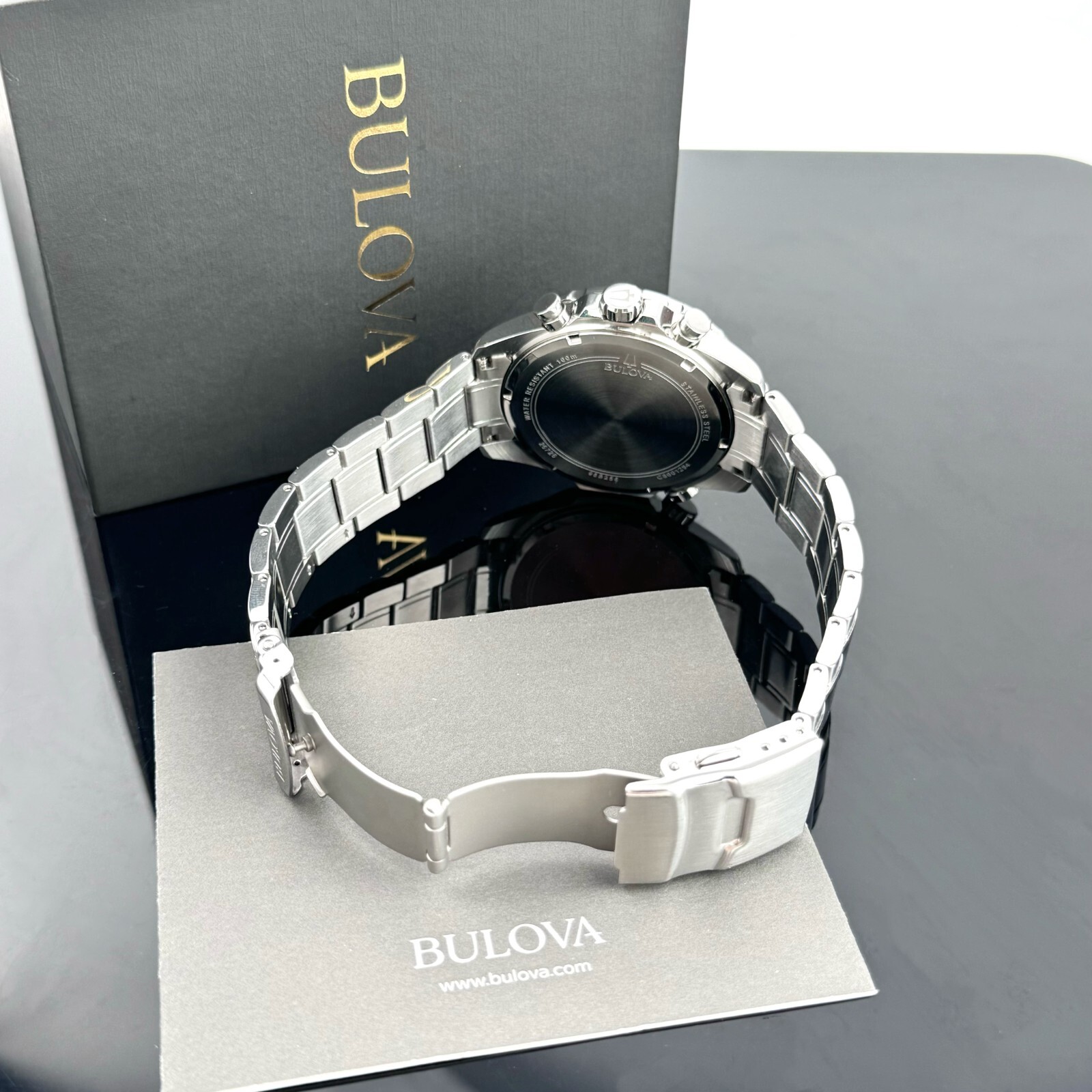 Bulova Marine Star Chronograph Blue Dial Stainless Steel Men’s Watch 43MM 96B256