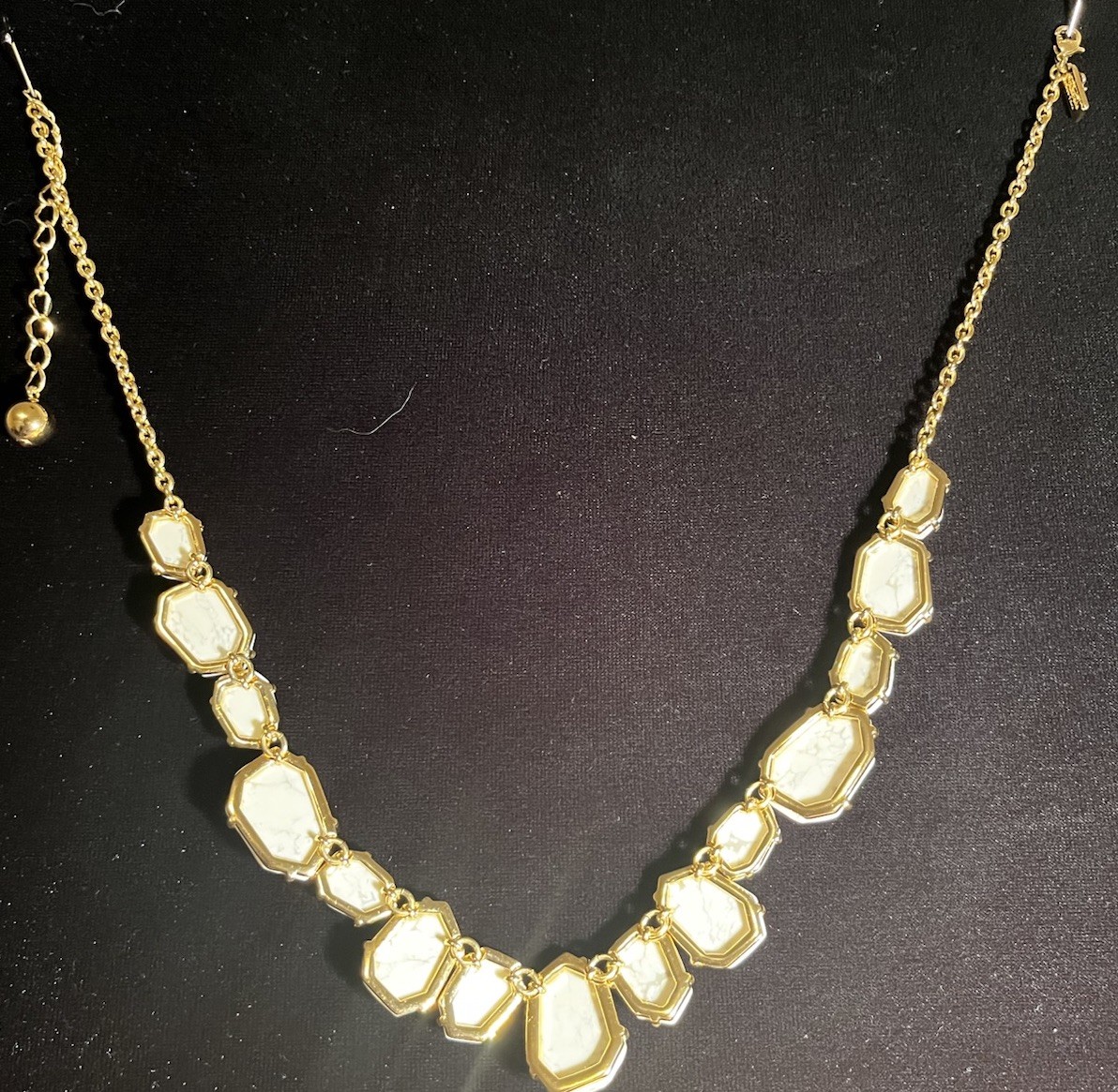 Kate Spade NY 12k Gold-Plated Faceted Stone New York Quarry Marble Look Necklace