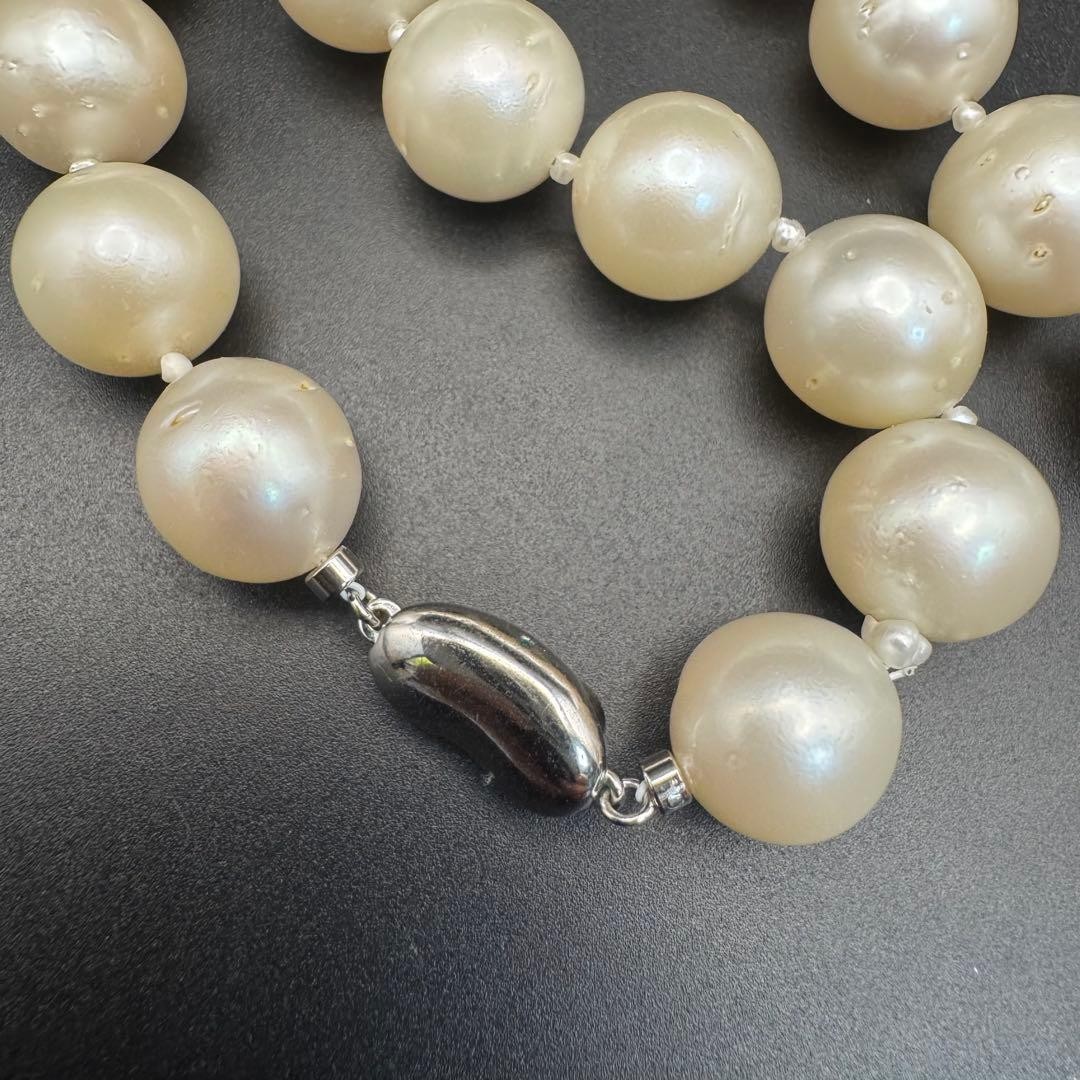Illusionary 11-15.2mm South Sea White Pearl Necklace Round From Japan