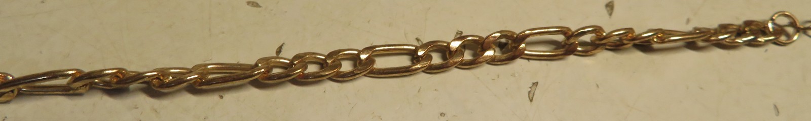 Vintage 7-9″ Adjustable Extender Figaro Link Bracelet Gold Tone Lobster Clasp GU