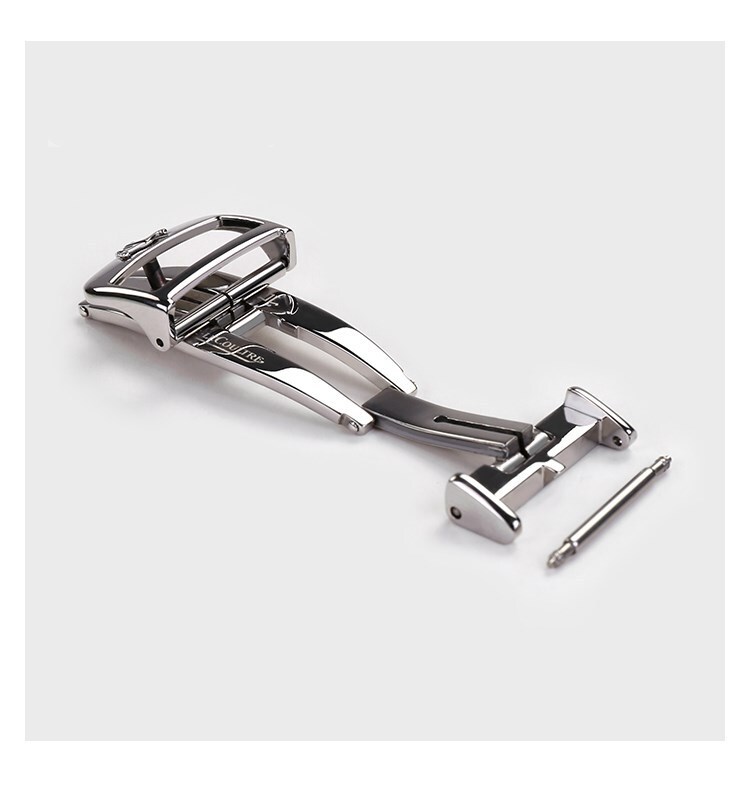 Solid Stainless Steel Butterfly Watch Buckle Clasp 18mm for Jaeger-LeCoultr