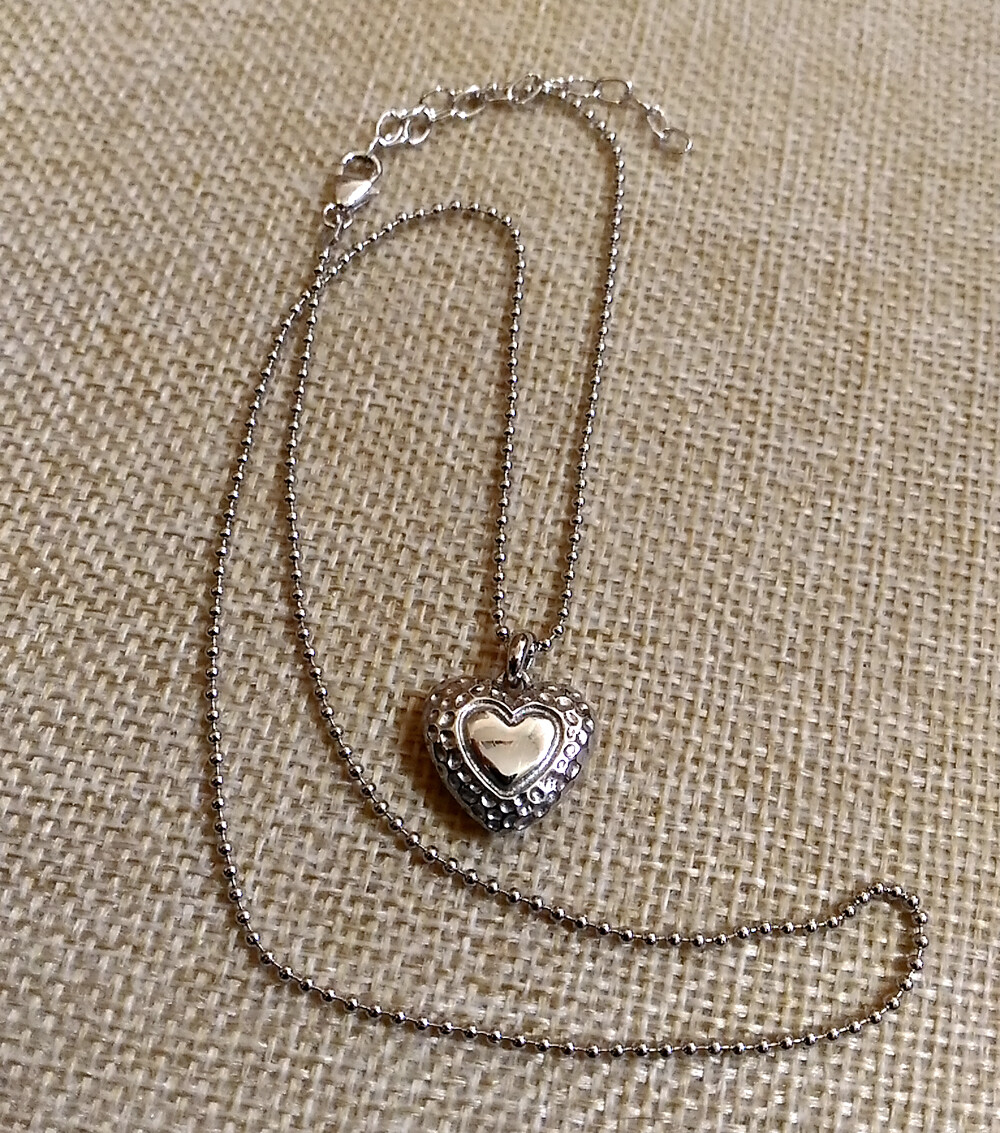 925 ECHT SILBER RHODINIERT 🤍 Herz Collier Kette Kugelkette 42-47 cm