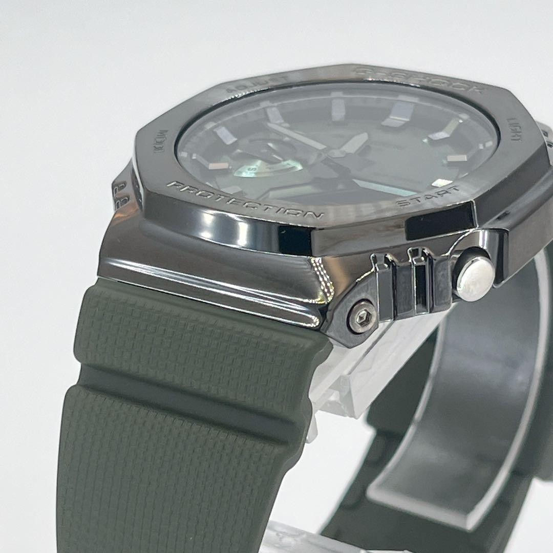 Excellent Condition New Battery G SHOCK GM 2100B Green Casioak Wristwatch