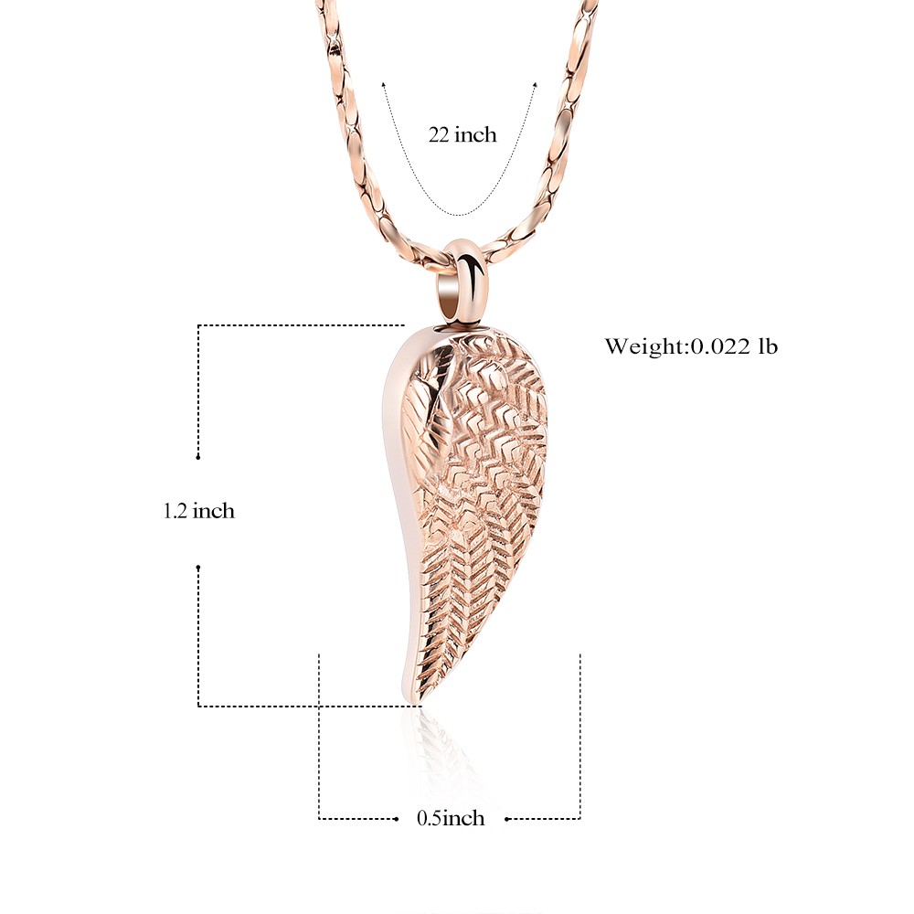 Angel Wing Cremation Urn Necklace for Human Pet Ashes Pendant Angel Urn Jewelry