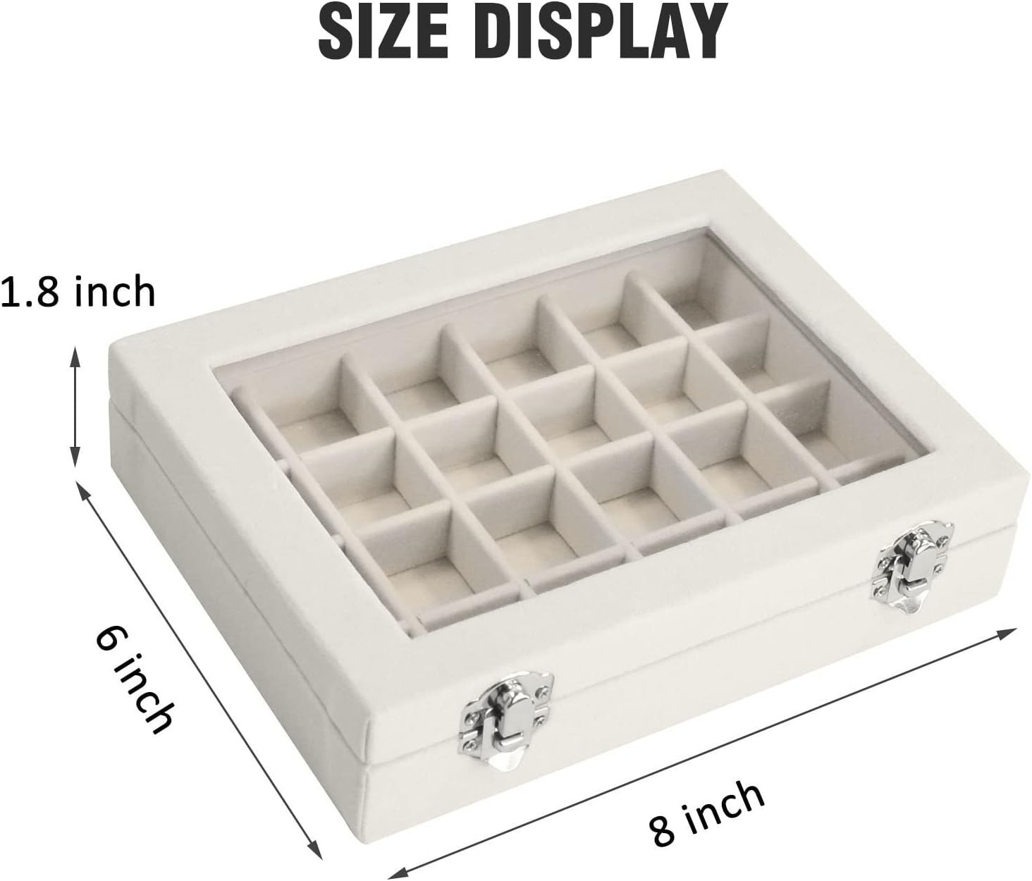 Jewelry Box 24 Grid Ring Display Organizer Box Storage Earrings for Girls Women