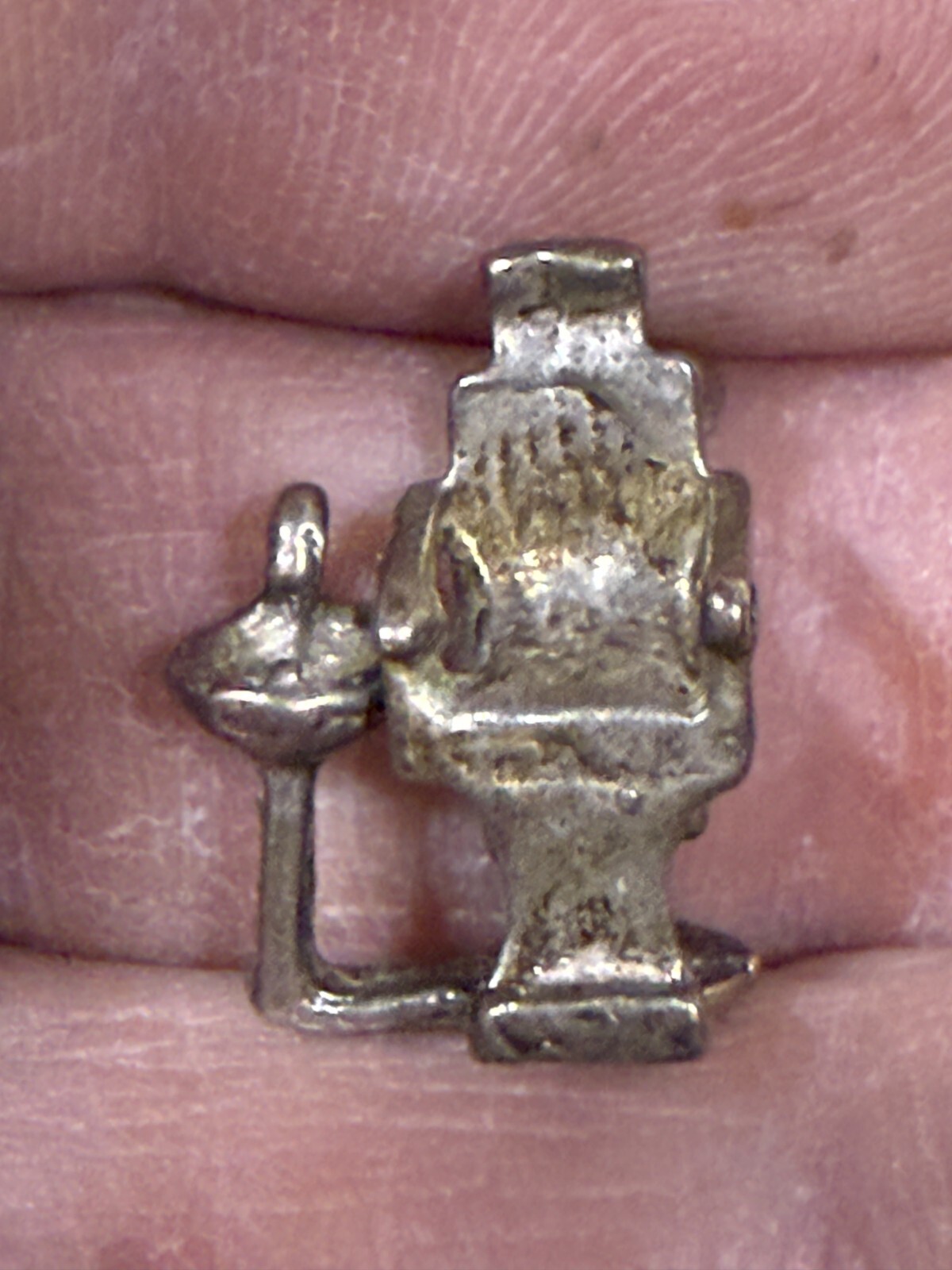 Vintage Antique Dentist Chair and Sink Sterling Silver Charm Gift Pendant 2880
