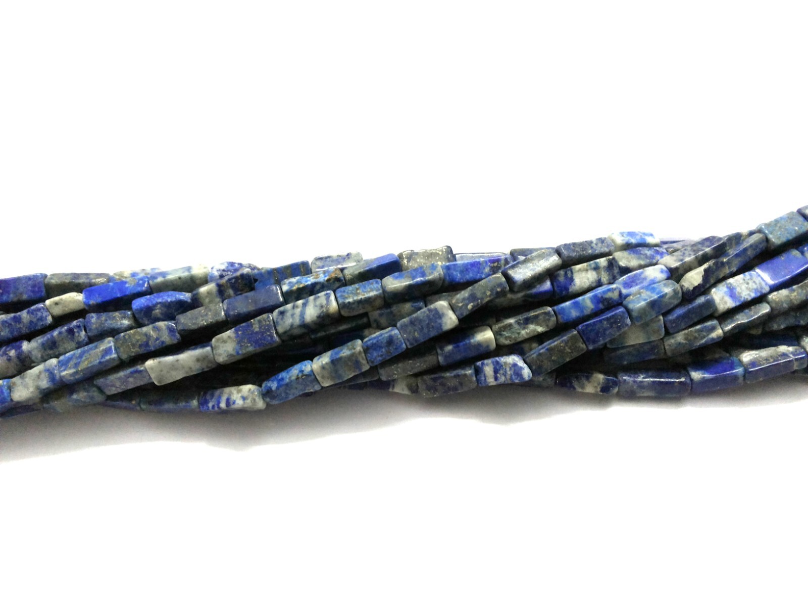 5 Strand Natural Lapis Lazuli Square Smooth 3×8-4x10mm Loose Beads 12″inch