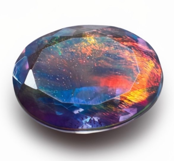 Natural Boulder Opal CERTIFIED 10.25 Ct Loose Gemstone Doublet Oval Cut