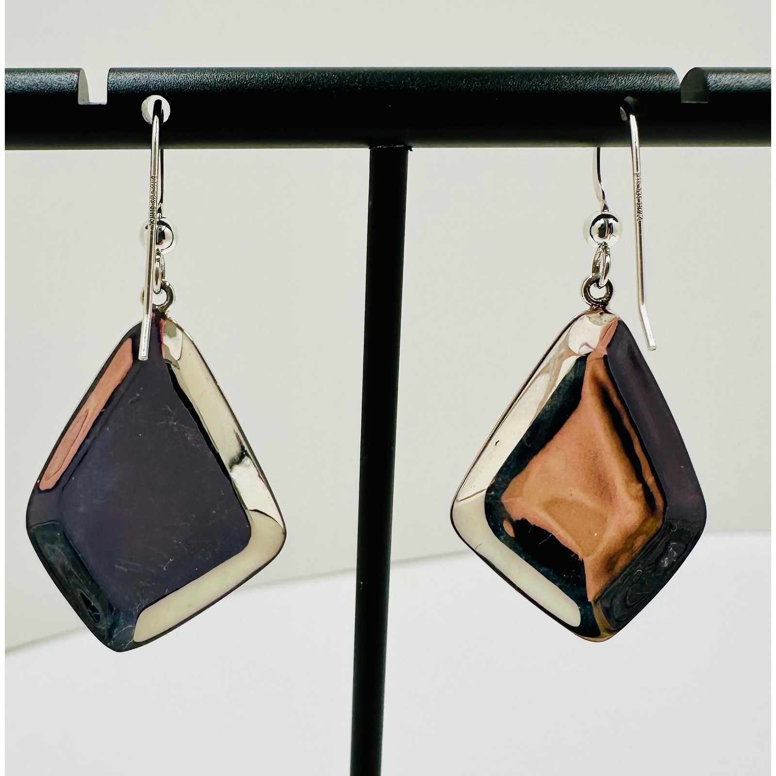 Beautiful Jay King DTR Sterling Silver Turquoise Geometric Drop Earrings 925